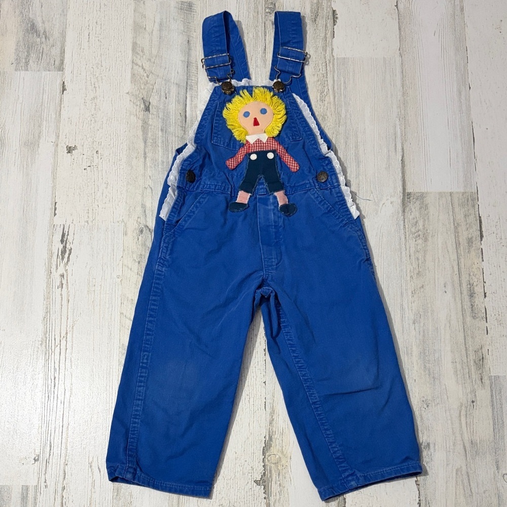 Vintage OshKosh B'gosh Royal Blue Kids Overalls Made in USA 3T